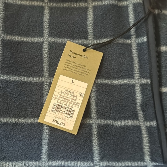 NEW! Goodfellow & Co Men’s Flannel 1/4 zip Pullover w Side Pockets. Very Warm. - Picture 7 of 7